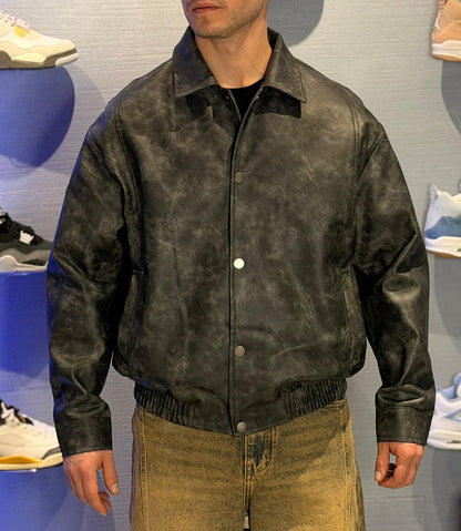 Giubbotto effetto marmorizzato grigio