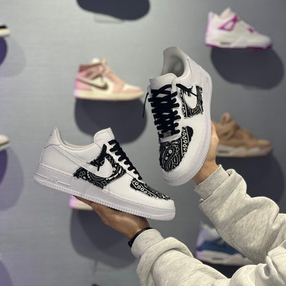 Nike air force 1 custom “Black Bandana"