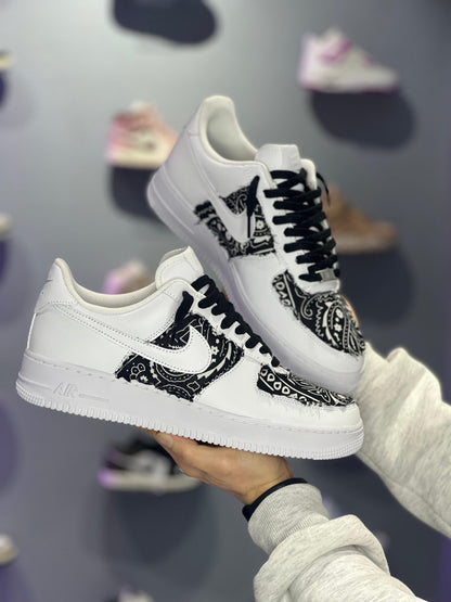 Nike air force 1 custom “Black Bandana"