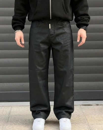 Jeans Baggy Spalmato Black Cianotic