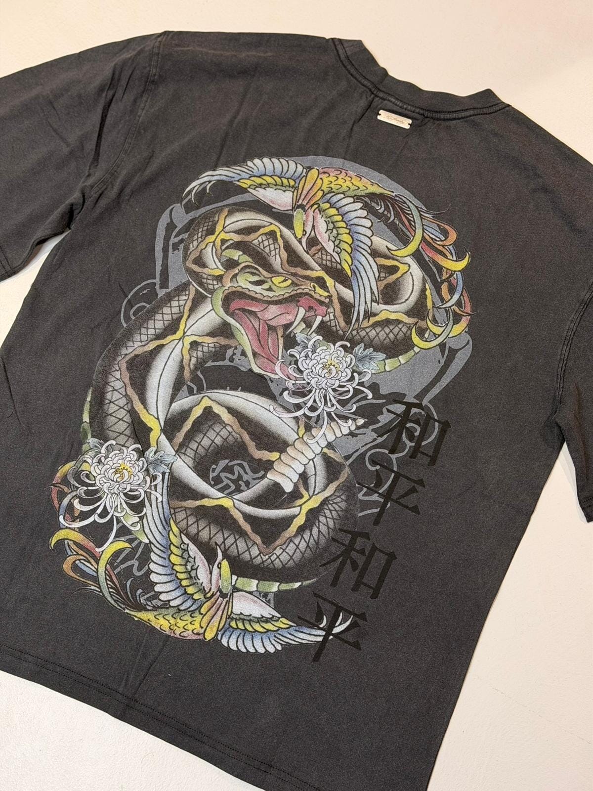 T-shirt Ed Hardy Washed Snake Charmer Black