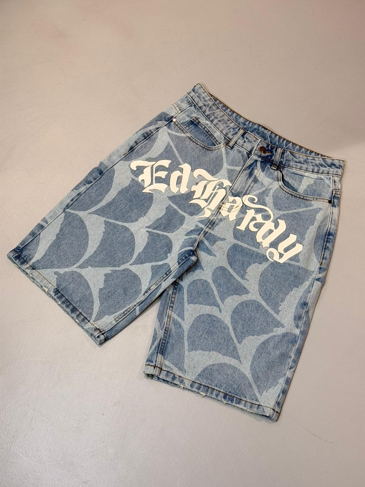 Short Ed Hardy Gothic Cobweb