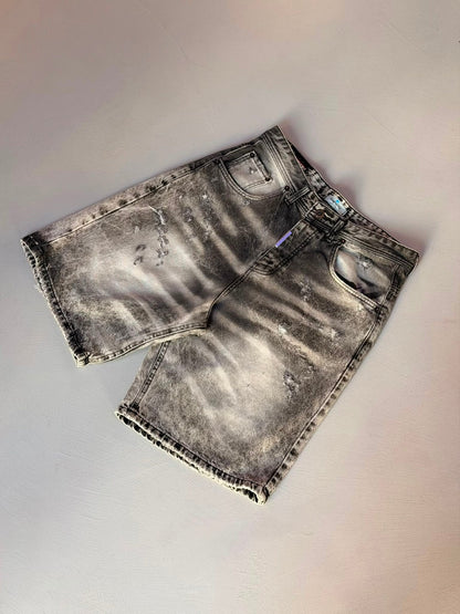 Short Distressed Grigio Cianotic
