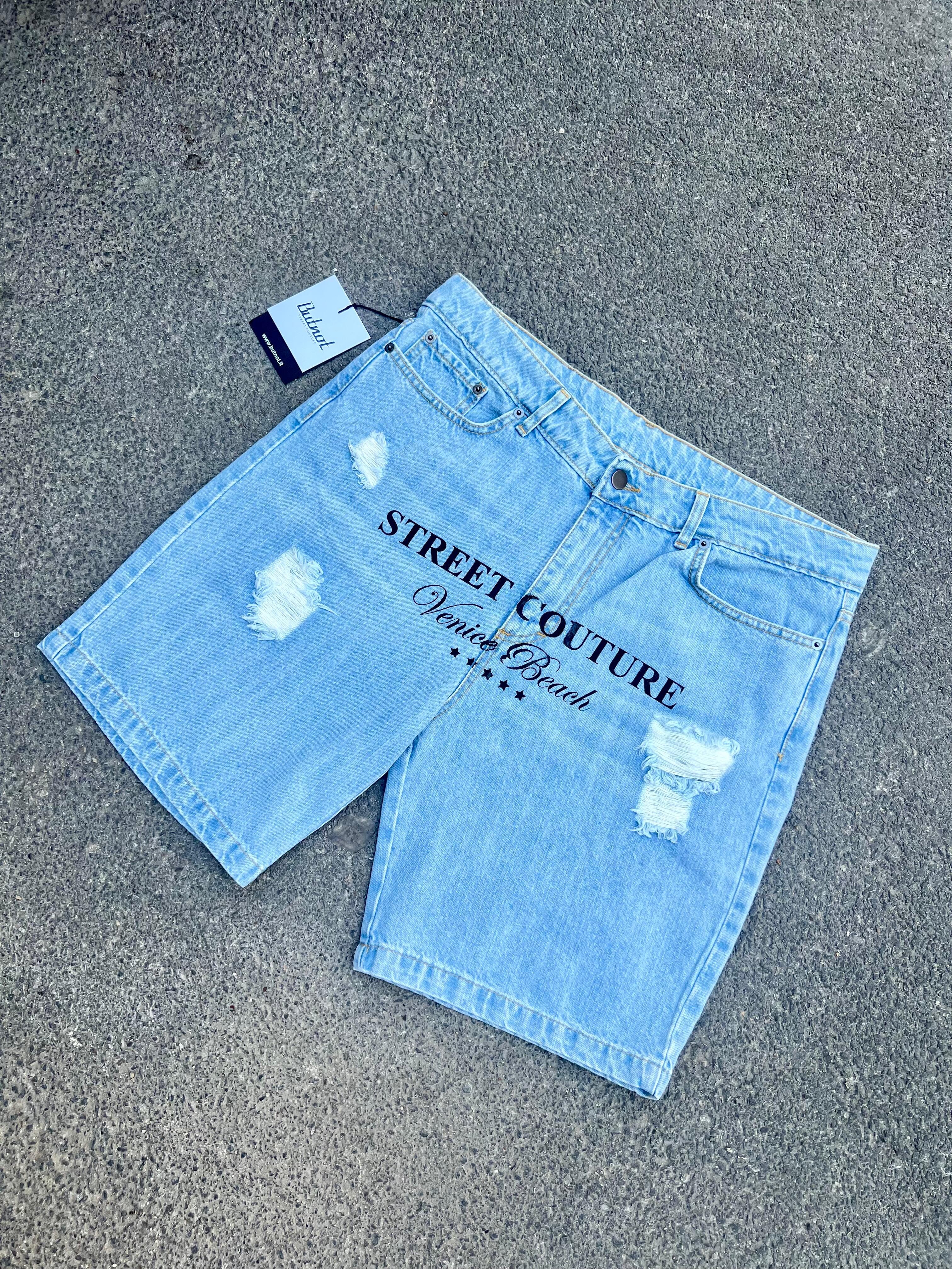 Short di jeans  Butnot stampa palme