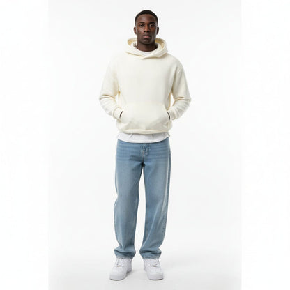 Felpa “Tupac” – Boxy Fit con Cappuccio Bianca