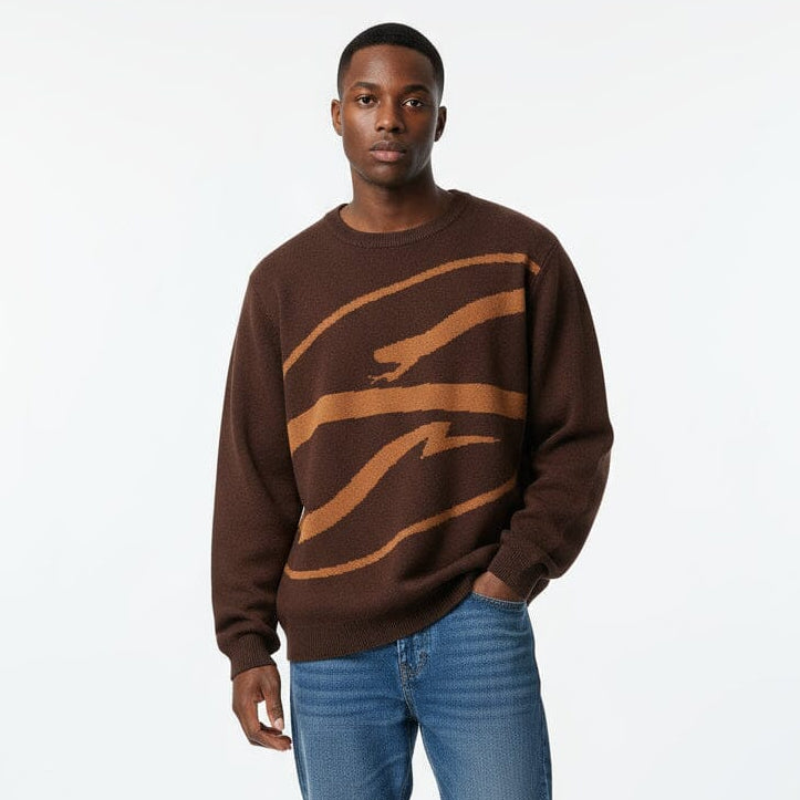 Maglione Propaganda Knitwear Logo Atom Brown