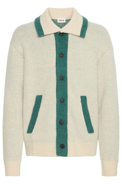 Cardigan College Solid con Dettaglio Grafico "25"