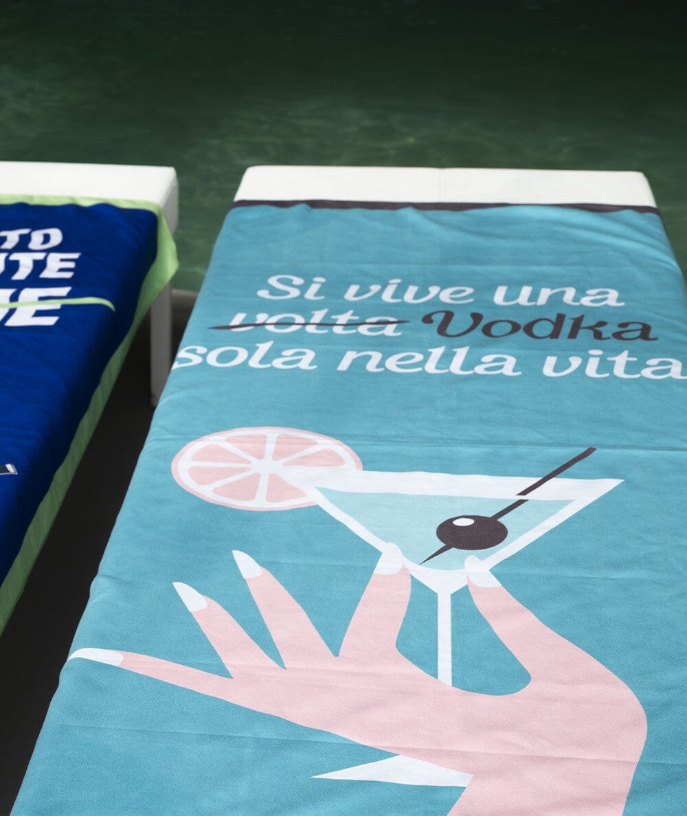 Nassau Beach Culture Telo Mare in microfibra Si vive una vodka sola Unisex